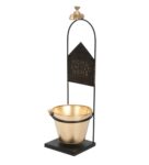 Black & Gold Metal Water Tap Planter