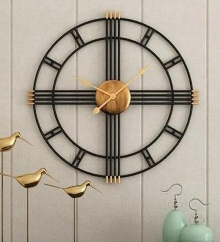 Black & Gold Piped Wall Clock