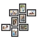 Black Polyresin Individual Melody Set Of 8 Collage Photo Frames