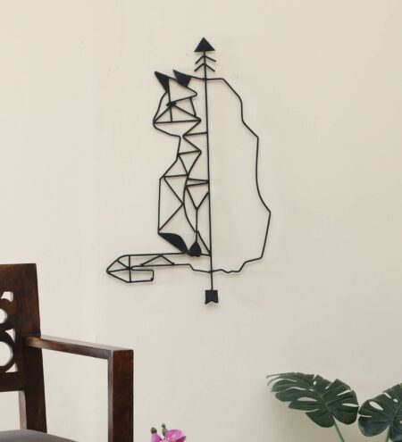 Black Iron Cat Metal Wall Art