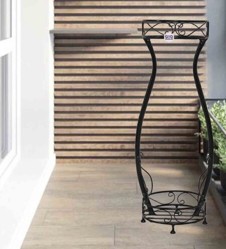 Black Iron Curve Planter Stand