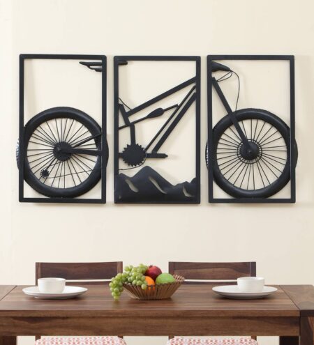 Black Iron Cycle Metal Wall Art