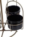 Black Iron Detachable Revolving Merry Go Round Desk Pot Planters