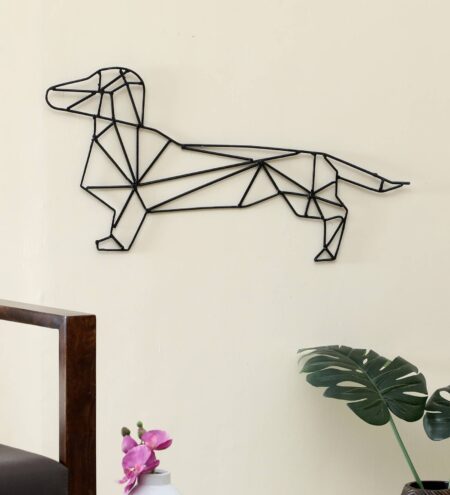 Black Iron Dog Metal Wall Art