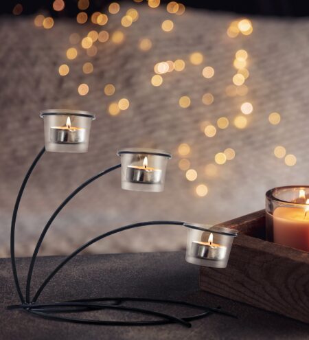 Black Iron Table Tea Light Holder