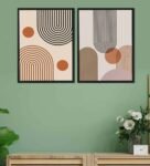The tiful Wiliness Black Canvas Framed Abstract Art Print Set of 2