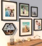 Black Synthetic Wood Mars Set Of 6 Collage Photo Frames