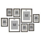 Black Synthetic Wood Merry Set Of 8 Collage Photo Frames