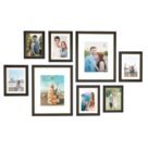 Black Synthetic Wood Merry Set Of 8 Collage Photo Frames