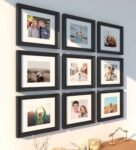 Black Synthetic Wood Moist Set Of 9 Collage Photo Frames