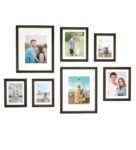 Black Sythetic Wood Moon Wall Collage Set of 7 Photo Frames