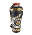 Black Terracotta Handpainted Madhubani Round Shaped Vase