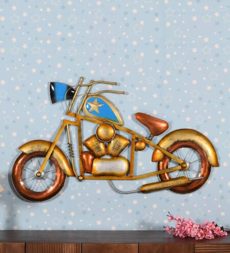 Blue Metal Big Wall Hanging Bike Wall Art