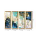 Mountains Multicolour Canvas Framed Landscape Art Panel Set of 4