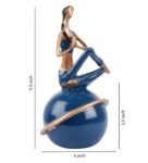 Blue Polyresin Premium Yoga Figurine Set Of Four