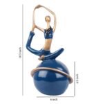 Blue Polyresin Premium Yoga Figurine Set Of Four