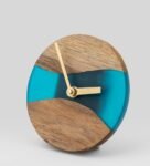 Blue Wood-Epoxy Island Paradise Table Clock