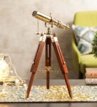 Brass Telescope With Wooden Tripod Stand