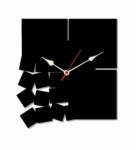 Black MDF Broken Modern Wall Clock