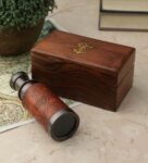 Brown Brass And Wood Telescope