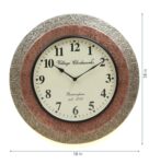 Brass Brown Round Analog Wall Clock