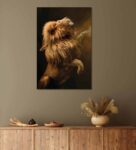 Impregnable Lion Brown Canvas Teakwood And MDF Framed Wildlife Art Print