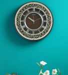 Brown Glass Analog Wall Clock