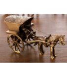 Brown Brass Finish Horse Carriage Showpiece