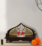 Brown  Indian Teak Wood Hand Crafted Single Patti Designer Dev Paat