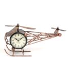 Brown Iron Marsham Helicopter Miniature Analog Table Clock