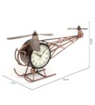 Brown Iron Marsham Helicopter Miniature Analog Table Clock