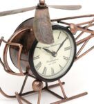 Brown Iron Marsham Helicopter Miniature Analog Table Clock