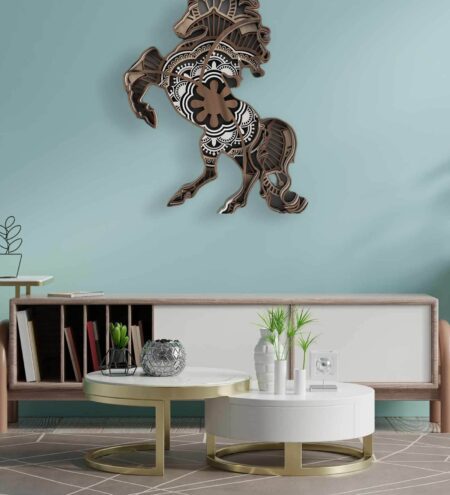 Brown Majeserial Pine Wood Wall Art