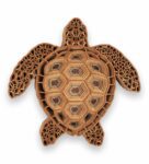 Brown Mesmerizing turtle Wooden Wall Art