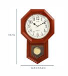 Brown Solid Wood Analog Pendulum Clock