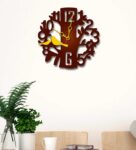 Brown MDF Tree Modern Wall Clock