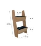 Brown Wood Polymer Composite Two Step Ladder Large Planter