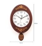 Brown Wooden Oval Shape Pendulum Clock