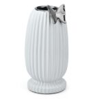 Butterfly Tumbler Vase White & Silver