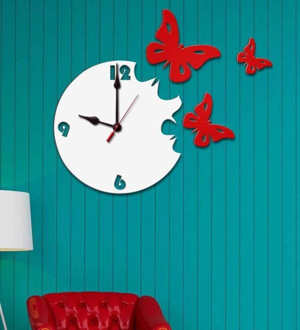 Butterfly Wooden Wall Clock
