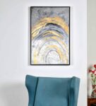 Canvas Abstract Semi Circle Painting Black & Gold