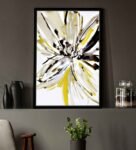 Canvas Framed Yellow & White Floral Art Print