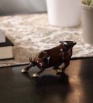 Charging Bull Brass Animal Figurine