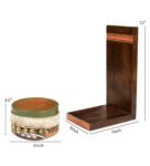 Coco (Set Of 2) Wood & Terracotta Wall Shelve With Desk Pot