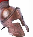 Copper Metal Antique Spartan Helmet Military Decor Showpiece