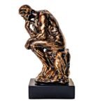 Copper-Toned Black Thinking Man Polyresin Figurine