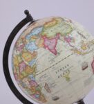 Cream Plastic Geographical Map Table Globe