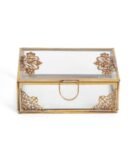 Crysantha Gold Iron & Glass Decorative Box