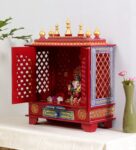 Multicolour Sheesham Wood And MDF Pooja Mandir With Door