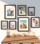 Brown Synthetic Wood Dark Venus Set Of 7 Collage Photo Frames